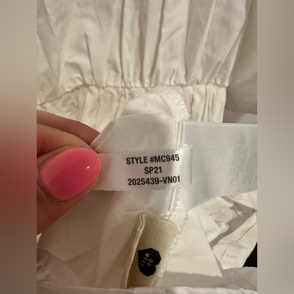 Madewell Poplin Crewneck Bubble-Sleeve Mini Dress |Size 10 | White | 100% Cotton - Picture 8 of 10